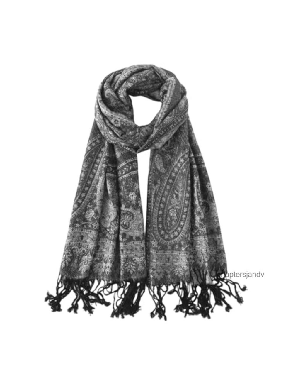 Reversible Pashmina Wrap Scarf Jacquard Paisley Travel Shawl